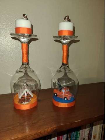 Broncos Candle Holders