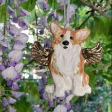 Fine Porcelain Corgi With 22kt Plate Wings