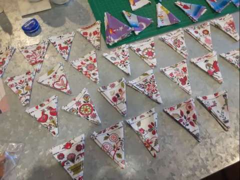 Pressed Pennant Pieces.