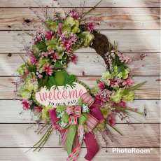 Welcome to Our Pad Grapevine Wreath