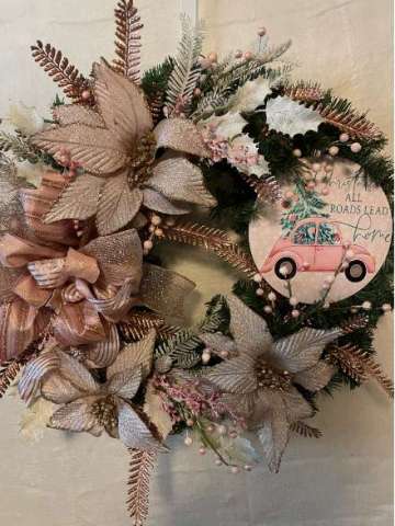 Rose Gold Holiday Wreath