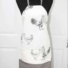 Black and White Rooster Apron