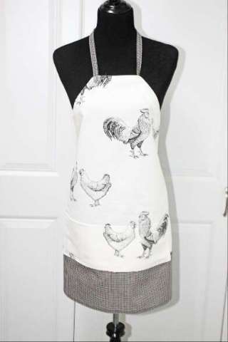 Black and White Rooster Apron