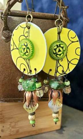 Upcycled Tin Vintage Earrings