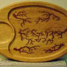 Fractal Burn With Copper Inlay on Oak Platter