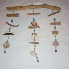 Driftwood, Shells, and Beads Mobile