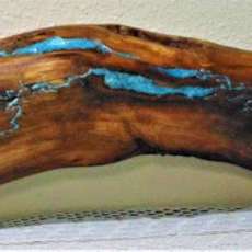 Turquois Inlay Driftwood Sculpture