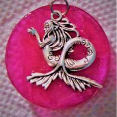 Silver Sea Witch on Epoxy Pendant