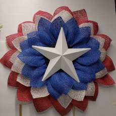 Red, Whitw, and Blue Star Wreath