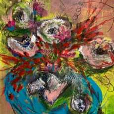 Flowers in Blue Vase