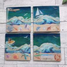 "Set of 4 Ocean Coasters
