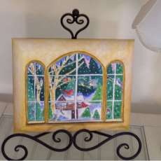 Birds Feeding in the Courtyard