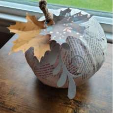 Paper Mache Book Page Pumpkin