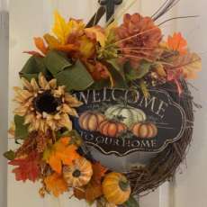 Sunflower Pumpkin Wreath