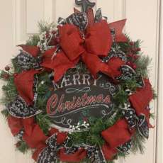 Red Bow Christmas Wreath