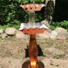 Copper Birdbath & Feeder