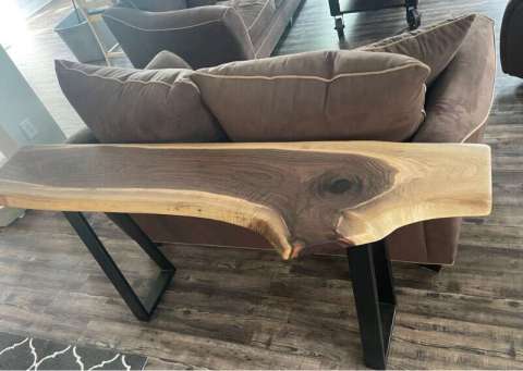 Live Edge Wood Sofa Table