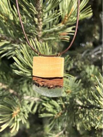 Wood and Resin Pendant