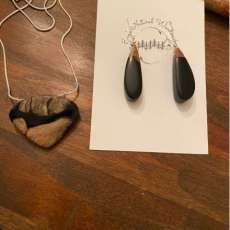 Madron Burl and Pine Driftwood Black Set