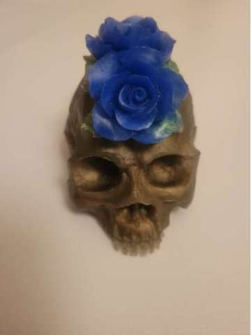 Blue Flower Skull