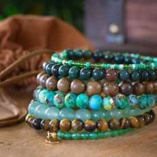 Wrap Stacked Bead Bracelet/Cuff