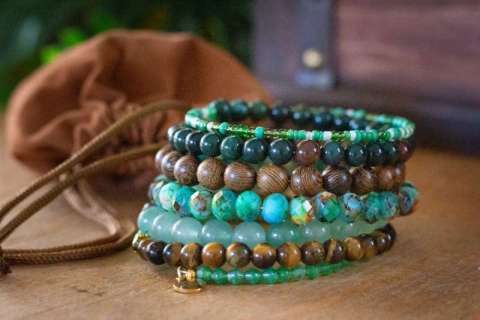 Wrap Stacked Bead Bracelet/Cuff