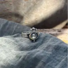 Sterling Silver Ring Gray Moonstone