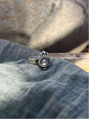 Sterling Silver Ring Gray Moonstone