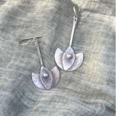 Large Brass V-Line Earrings