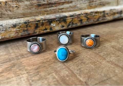 Beaded Button Ring
