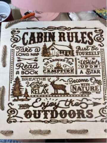 Woodburned Plaque