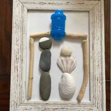Rock, Shell, Wood and Resin Jewish Wedding Picture