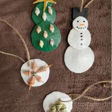 Sand Dollar, Shell and Starfish Christmas Tree Ornaments