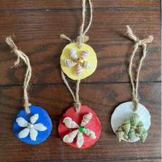 Sand Dollar and Shell Christmas Tree Ornaments