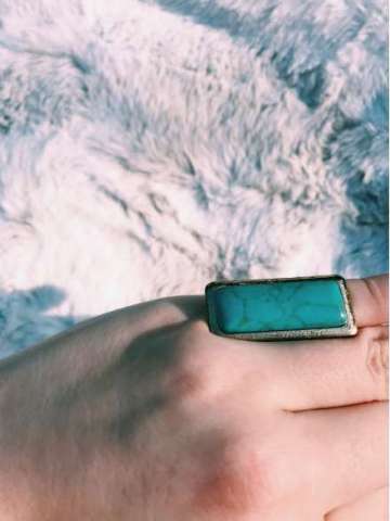 Faux Turquoise Rectangle Ring