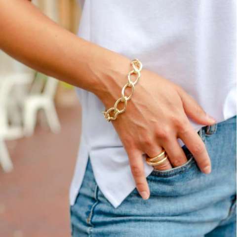 Brook & Branch Infinity Toggle Bracelet and Whirlwind Statement Ring