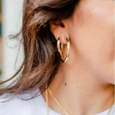 Brook & Branch Perennial Stem Hoop Earrings in Large and Small