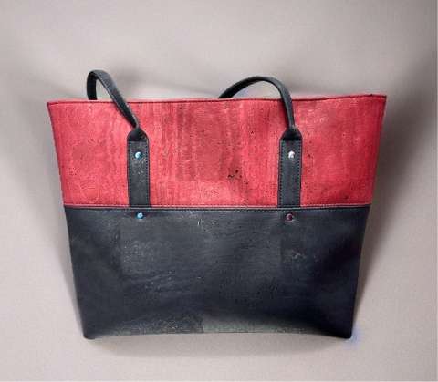 Red and Navy Cork Bag