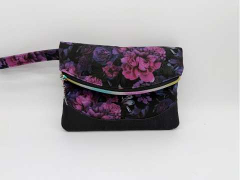 Black/Rose Foldover Clutch