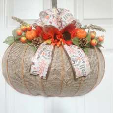 Fall Burlap Pumpkin