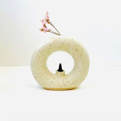 Donut Incense Burner With Bud Vases