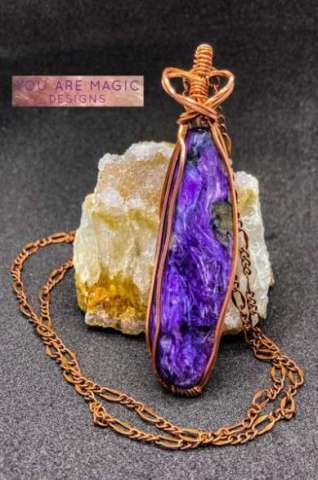 Raw Charoite Copper Wrap