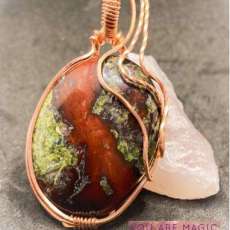 Dragon Blood Jasper Copper Wrap Pendant
