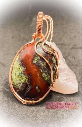 Dragon Blood Jasper Copper Wrap Pendant