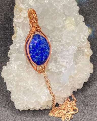 Lapis Lazuli Copper Wrapped Pendant