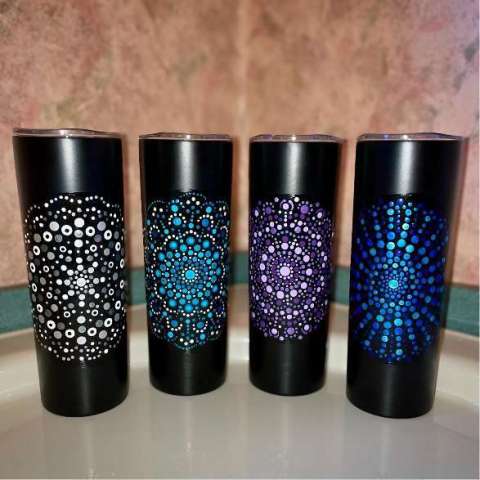 Black Hand Painted Tumblers