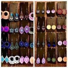 Hand Painted Mandala Dot Earrings