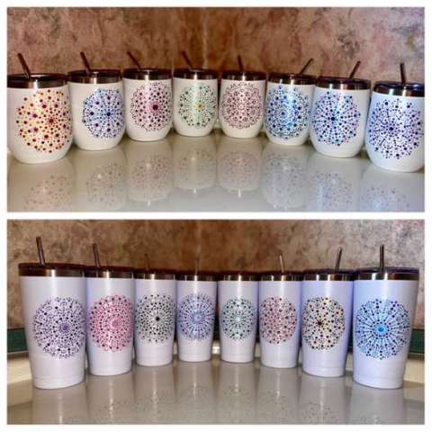 Hand Painted Mandala Dot Art Tumblers