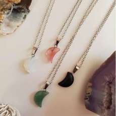 Gemstone Moon Necklaces