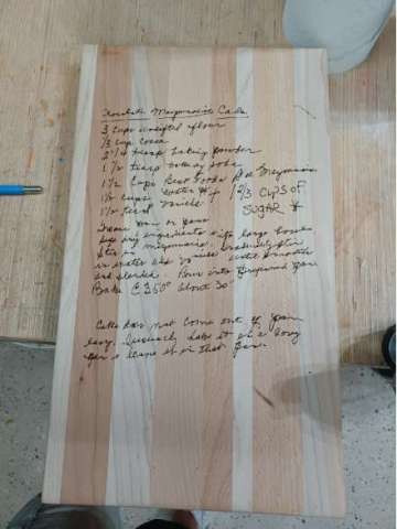Cutting Board With Recipe